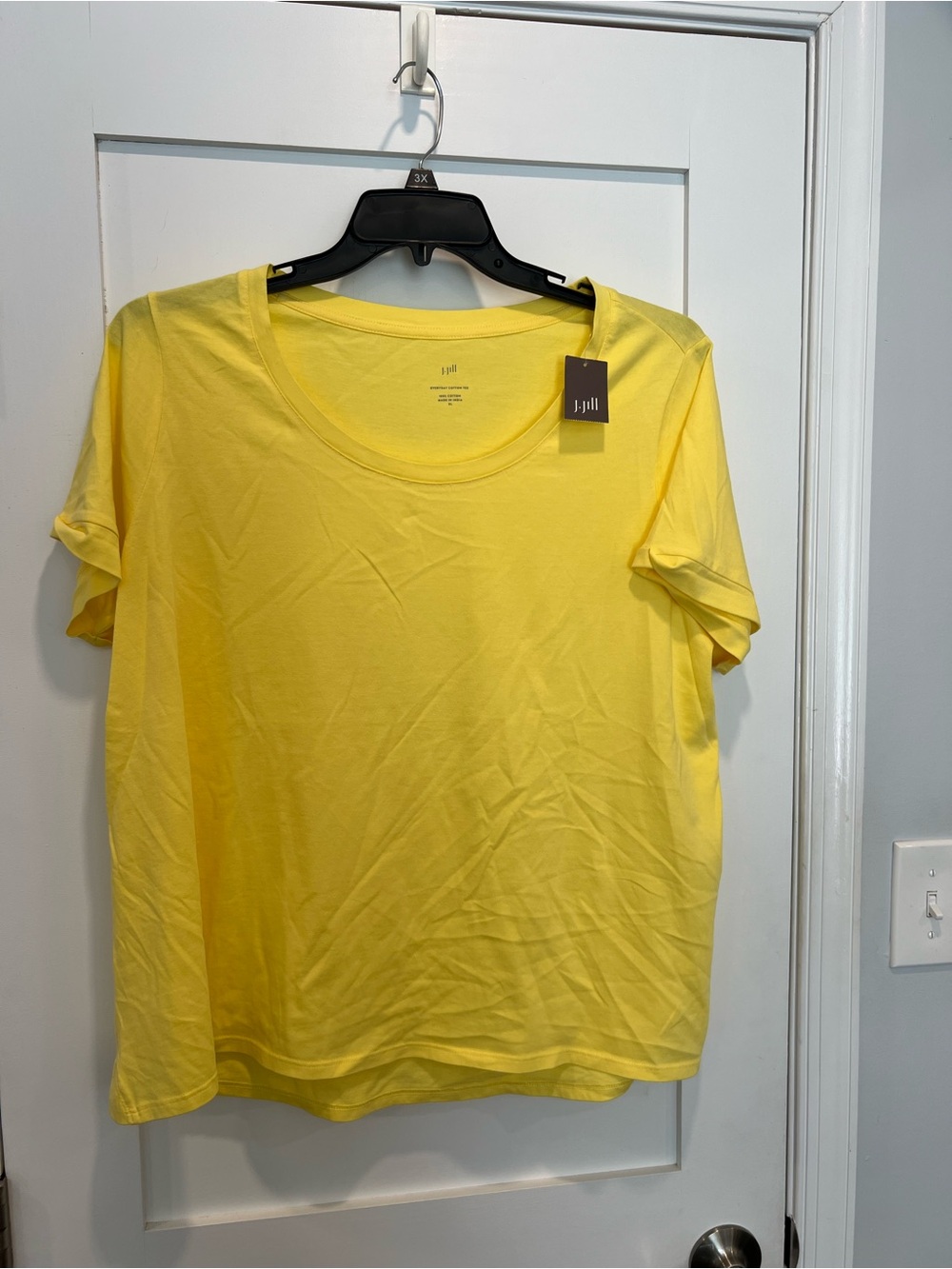 J. Jill Sunny Yellow Scoop Neck Short Sleeve Tee